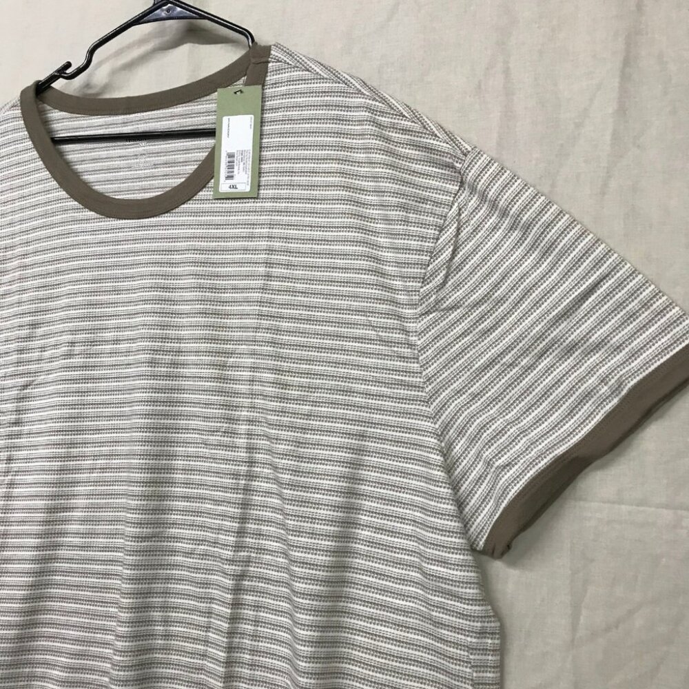 | Set of 12 Goodfellow & Co Mens 4XL Brown Short Sleeve Crew Neck T-Shirt Stripe - Picture 4 of 12